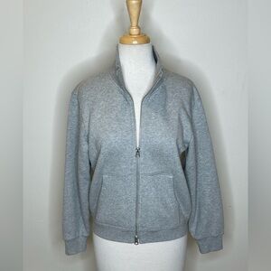 AYR Women's Light Gray Zip Up Cotton Sweatshirt Jacket Size M